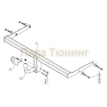Фаркоп Avtos для Skoda Rapid 2012- Фаркоп Avtos для Skoda Rapid 2012-