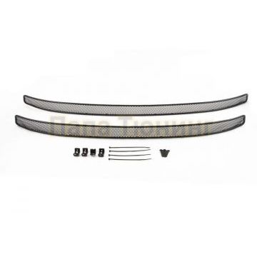 Защита радиатора Arbori черная сота 10 мм 2 штуки с противотуманными фонарями для Skoda Rapid 2012-