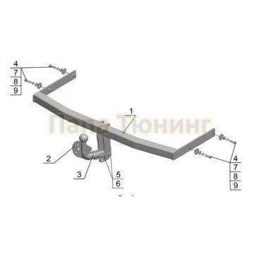 Фаркоп Avtos для Skoda Roomster 2006-2015 Фаркоп Avtos для Skoda Roomster 2006-2015