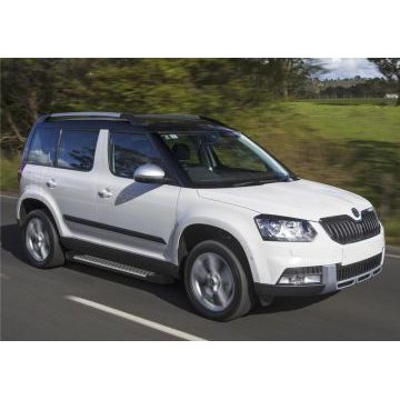 Пороги алюминиевые Rival BMW-Style для Skoda Yeti 2009-