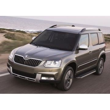 Пороги алюминиевые Rival Premium для Skoda Yeti 2009-