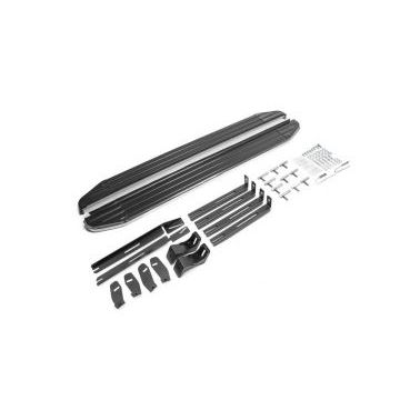 Пороги алюминиевые Rival Premium для SsangYong Actyon Sports 2012-2015