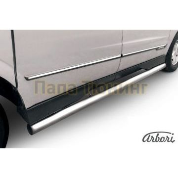 Защита штатных порогов труба 76 мм Slitkoff для SsangYong Actyon Sports 2012-2015