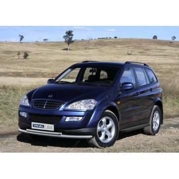 Пороги алюминиевые Rival Black-Premium для SsangYong Kyron 2007-2015