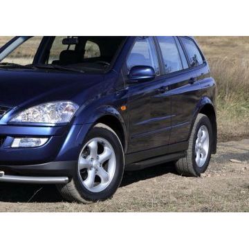 Пороги алюминиевые Rival Black Start для SsangYong Kyron 2007-2015