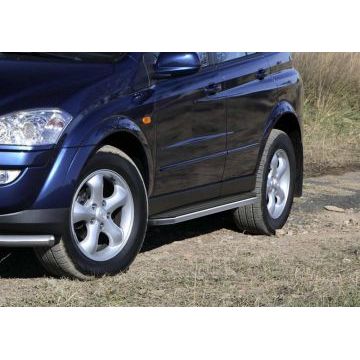 Пороги алюминиевые Rival Premium для SsangYong Kyron 2007-2015