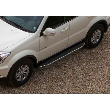 Пороги алюминиевые Rival Premium для SsangYong Rexton 2/3 2007-2015