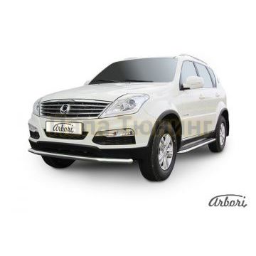 Защита переднего бампера 57 мм Slitkoff для SsangYong Rexton 3 2012-2015