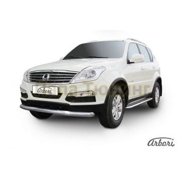 Защита переднего бампера 76 мм Slitkoff для SsangYong Rexton 3 2012-2015