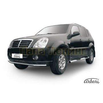 Защита переднего бампера 57 мм Slitkoff для SsangYong Rexton 2 2010-2012