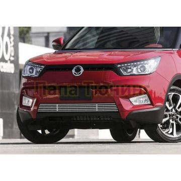 Накладка решетки радиатора нижняя 10 мм Rival для SsangYong Tivoli 2015-