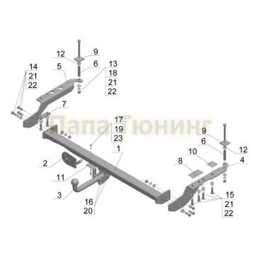 Фаркоп Avtos для Subaru Forester 1997-2008 Фаркоп Avtos для Subaru Forester 1997-2008