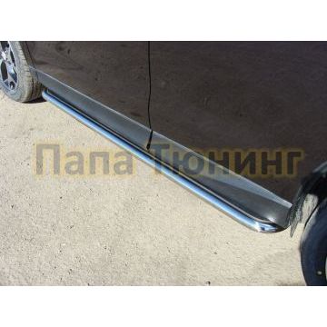 Пороги с площадкой нержавеющий лист 42 мм ТСС для Subaru Forester 2016-2018 Пороги с площадкой нержавеющий лист 42 мм ТСС для Subaru Forester 2016-2018