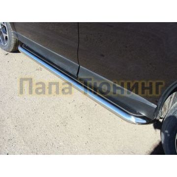 Пороги с площадкой нержавеющий лист 60 мм ТСС для Subaru Forester 2016-2018 Пороги с площадкой нержавеющий лист 60 мм ТСС для Subaru Forester 2016-2018
