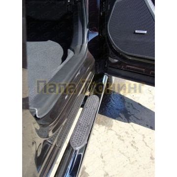 Пороги труба овальная с накладками 75х42 мм ТСС для Subaru Forester 2016-2018 Пороги труба овальная с накладками 75х42 мм ТСС для Subaru Forester 2016-2018