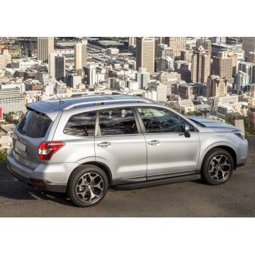 Пороги алюминиевые Rival Black-Premium для Subaru Forester 2013-2018
