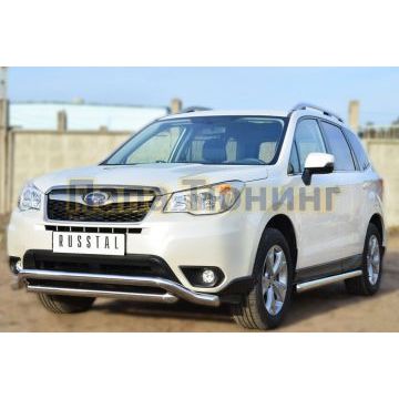 Пороги труба d57 вариант 3 РусСталь для Subaru Forester SJ 2013-2016