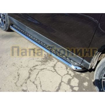 Пороги с площадкой алюминиевый лист 60 мм ТСС для Subaru Forester SJ 2013-2016 Пороги с площадкой алюминиевый лист 60 мм ТСС для Subaru Forester SJ 2013-2016