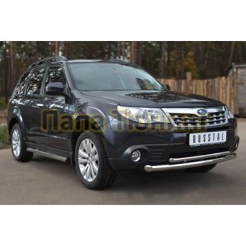 Пороги труба d57 2 вариант РусСталь для Subaru Forester SH 2008-2013