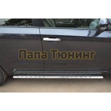Пороги труба овальная с проступью 75х42 мм РусСталь для Subaru Forester SH 2008-2013