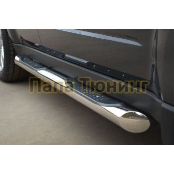 Пороги труба d76 с накладками 1 вариант РусСталь для Subaru Forester SH 2008-2013