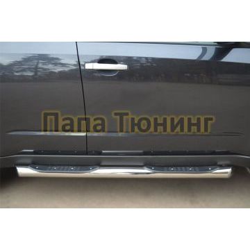 Пороги труба d76 с накладками 1 вариант РусСталь для Subaru Forester SH 2008-2013