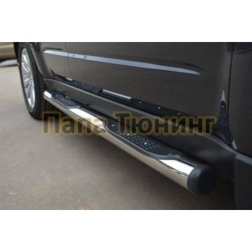 Пороги труба d76 с накладками 2 вариант РусСталь для Subaru Forester SH 2008-2013