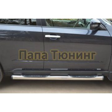 Пороги труба d76 с накладками 2 вариант РусСталь для Subaru Forester SH 2008-2013