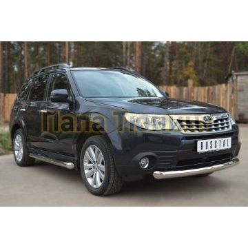 Защита переднего бампера d76 РусСталь для Subaru Forester SH 2008-2013