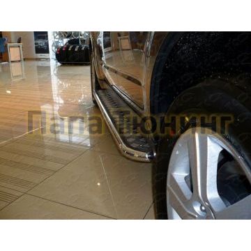 Пороги с площадкой алюминиевый лист 42 мм ТСС для Subaru Forester SH 2008-2013 Пороги с площадкой алюминиевый лист 42 мм ТСС для Subaru Forester SH 2008-2013