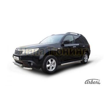 Защита штатных порогов труба 57 мм Slitkoff для Subaru Forester 2008-2013