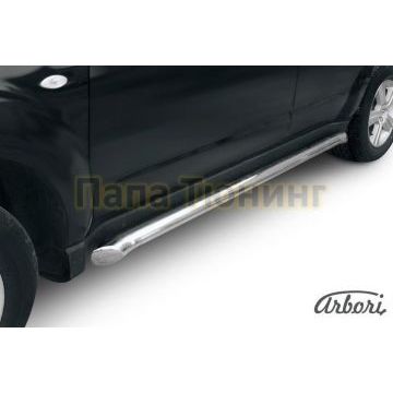 Защита штатных порогов труба 76 мм Slitkoff для Subaru Forester 2008-2013