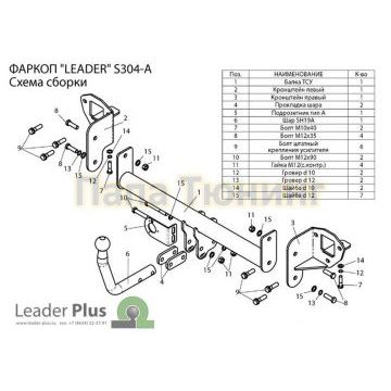 Фаркоп Лидер-Плюс для Subaru Impreza 2007-2011