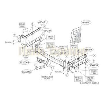 Фаркоп Brink шар A для Subaru Outback/Legacy 2003-2009