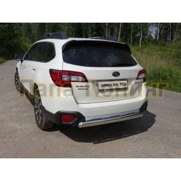 Защита заднего бампера овальная 75х42 мм ТСС для Subaru Outback 2015-2021 Защита заднего бампера овальная 75х42 мм ТСС для Subaru Outback 2015-2021