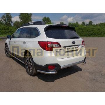 Защита заднего бампера уголки 60 мм ТСС для Subaru Outback 2015-2021 Защита заднего бампера уголки 60 мм ТСС для Subaru Outback 2015-2021
