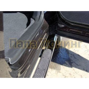 Пороги труба овальная с накладками 75х42 мм ТСС для Subaru Outback 2009-2012 Пороги труба овальная с накладками 75х42 мм ТСС для Subaru Outback 2009-2012