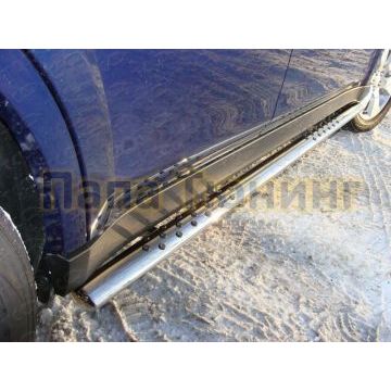Пороги труба овальная с проступью 75х42 мм ТСС для Subaru Outback 2009-2012 Пороги труба овальная с проступью 75х42 мм ТСС для Subaru Outback 2009-2012