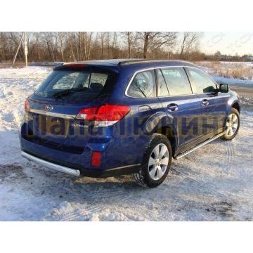 Защита заднего бампера овальная 75х42 мм ТСС для Subaru Outback 2009-2012 Защита заднего бампера овальная 75х42 мм ТСС для Subaru Outback 2009-2012