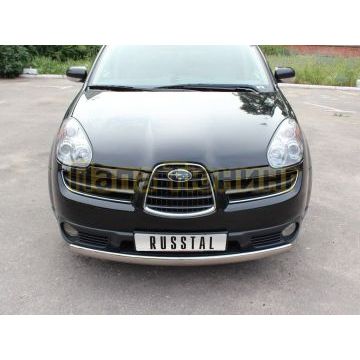 Защита передняя овальная 75х42 мм РусСталь для Subaru Tribeca USA 2004-2007