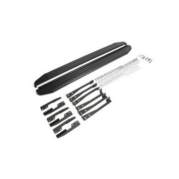 Пороги алюминиевые Rival Black-Premium для Subaru XV 2011-2017