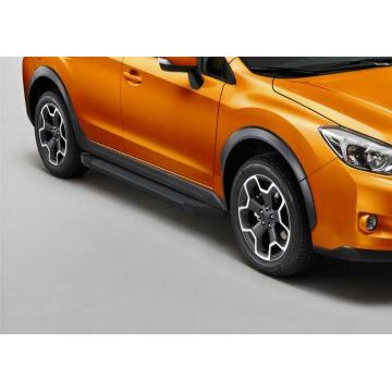 Пороги алюминиевые Rival Black Start для Subaru XV 2011-2017