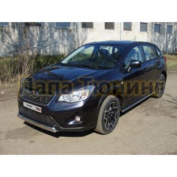 Защита передняя овальная 75х42 мм ТСС для Subaru XV 2011-2017 Защита передняя овальная 75х42 мм ТСС для Subaru XV 2011-2017