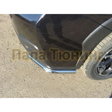 Защита заднего бампера длинные уголки 42 мм ТСС для Subaru XV 2011-2017 Защита заднего бампера длинные уголки 42 мм ТСС для Subaru XV 2011-2017