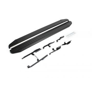 Пороги алюминиевые Rival Black-Premium на 5 дверей для Suzuki Grand Vitara 2005-2015