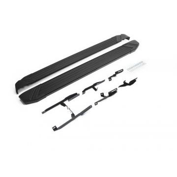 Пороги алюминиевые Rival Black Start на 5 дверей для Suzuki Grand Vitara 2005-2015