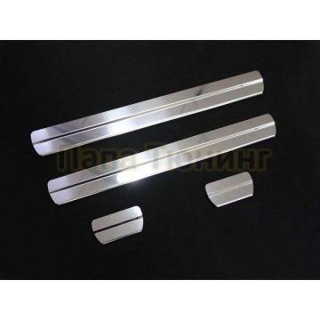 Накладки на пороги зеркальный лист ТСС для Lexus NX-200 2014-2017