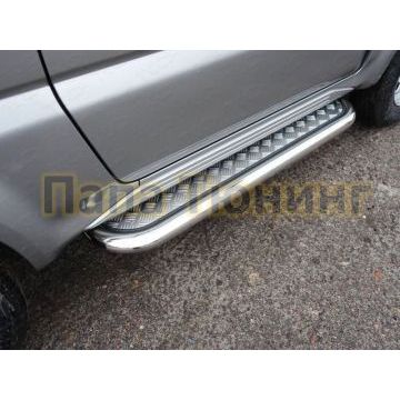 Пороги с площадкой алюминиевый лист 60 мм ТСС для Suzuki Jimny 2012-2018 Пороги с площадкой алюминиевый лист 60 мм ТСС для Suzuki Jimny 2012-2018