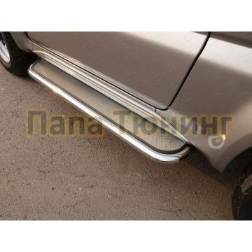 Пороги с площадкой нержавеющий лист 42 мм ТСС для Suzuki Jimny 2012-2018 Пороги с площадкой нержавеющий лист 42 мм ТСС для Suzuki Jimny 2012-2018