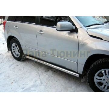 Пороги труба d76 вариант 1 РусСталь для Toyota RAV4 Длинная база 2009-2010